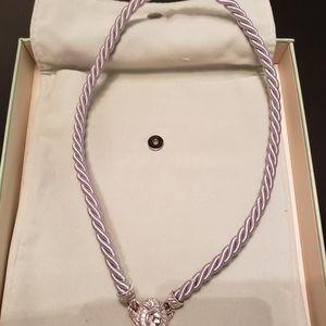 JUDITH RIPKA STERLING SILVER CORD PENDANT NECKLACE